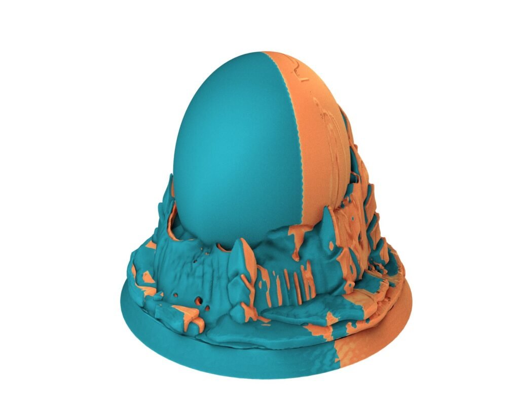 sziklába ágyazott 1 darab idegen tojás, 3d nyomtatott scatter tereptárgy