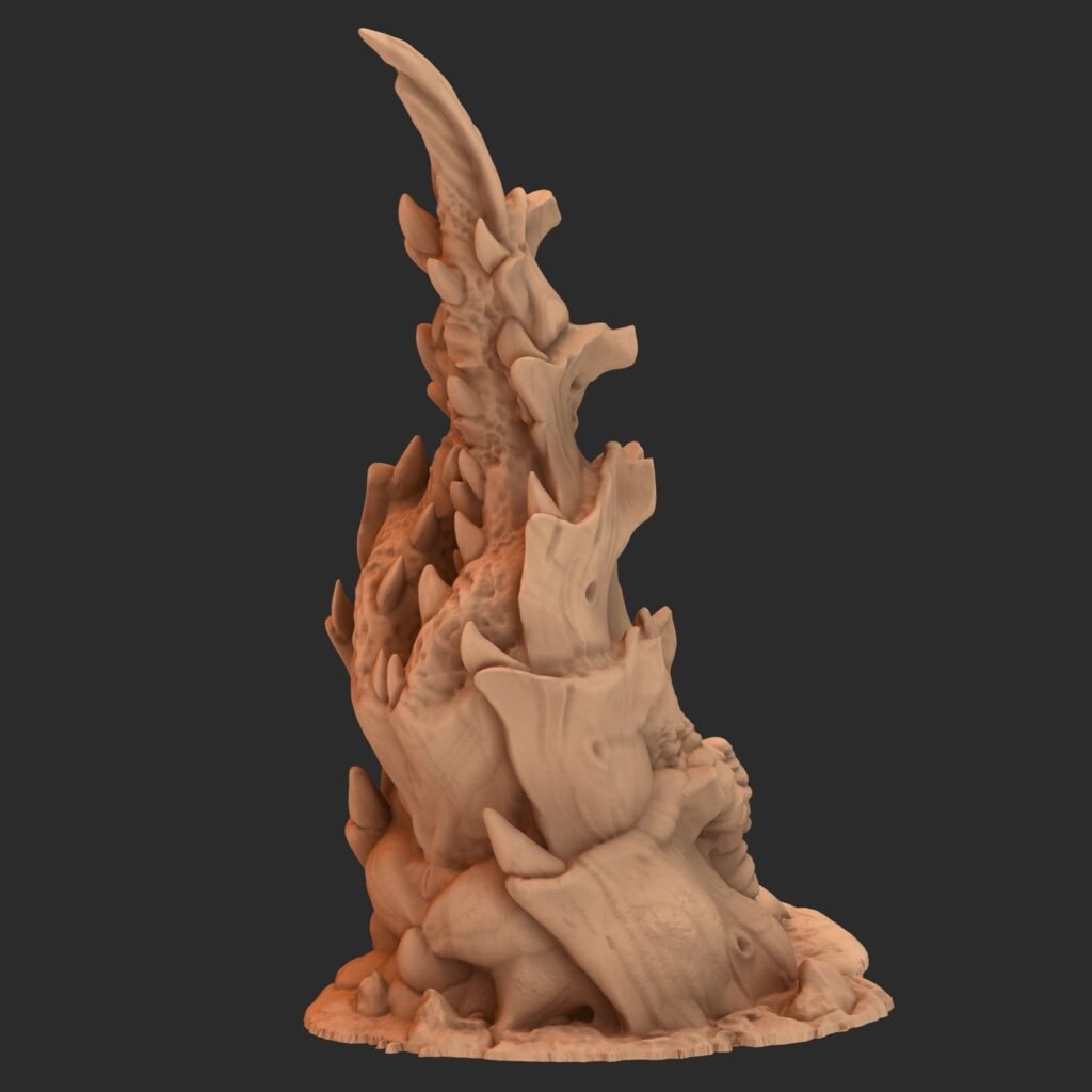 vastag idegen csáp páncéllal és egy fogakkal teli szájjal borítva, 3d nyomtatott tereptárgy