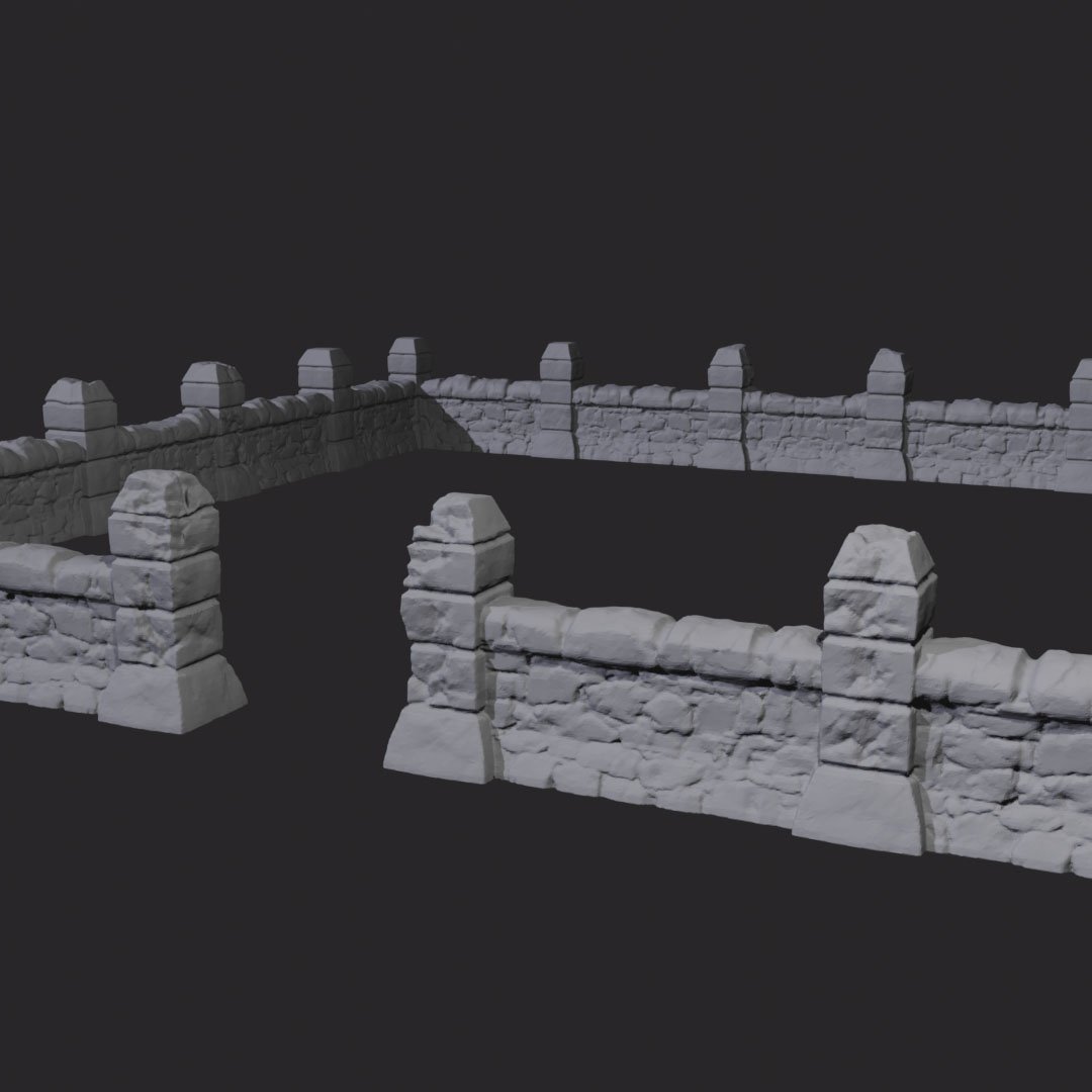 temető templom kerítés 4 darabból álló 3D nyomtatott tereptárgy