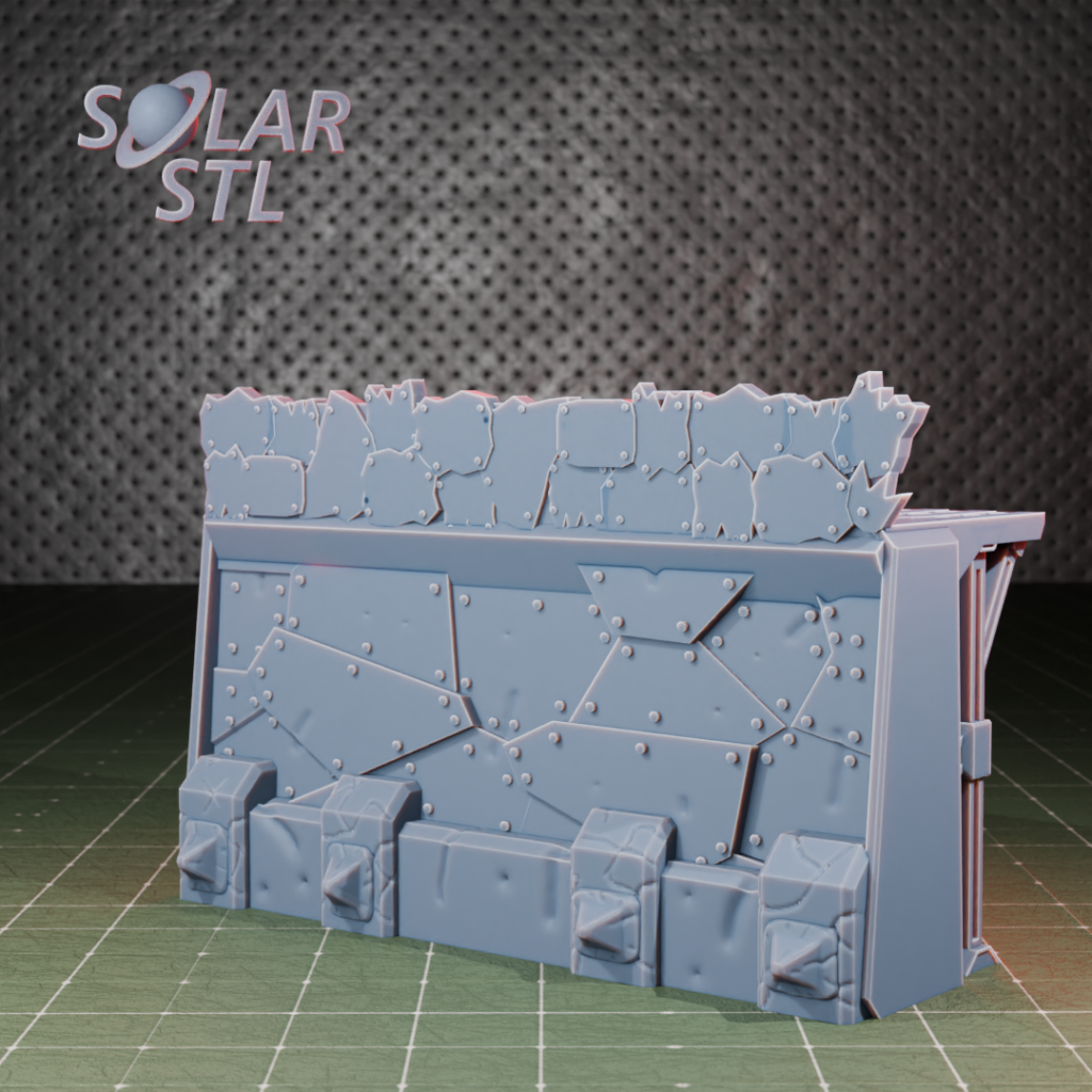 3d nyomtatott ork stílusú fal platformokkal, tereptárgy játékokhoz