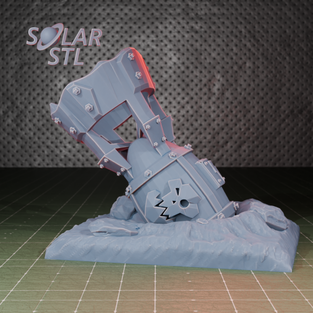 Földbe fúródott besült bomba ork stílusban